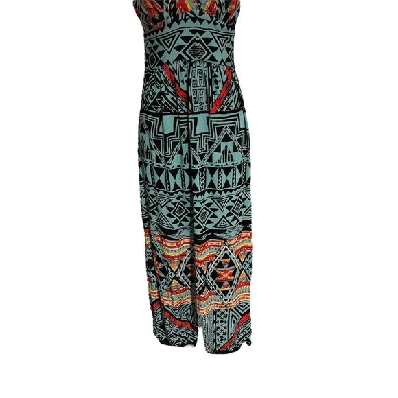 Angie Black Tribal Print Women's Maxi Dress Size Medium - Picture 3 of 10